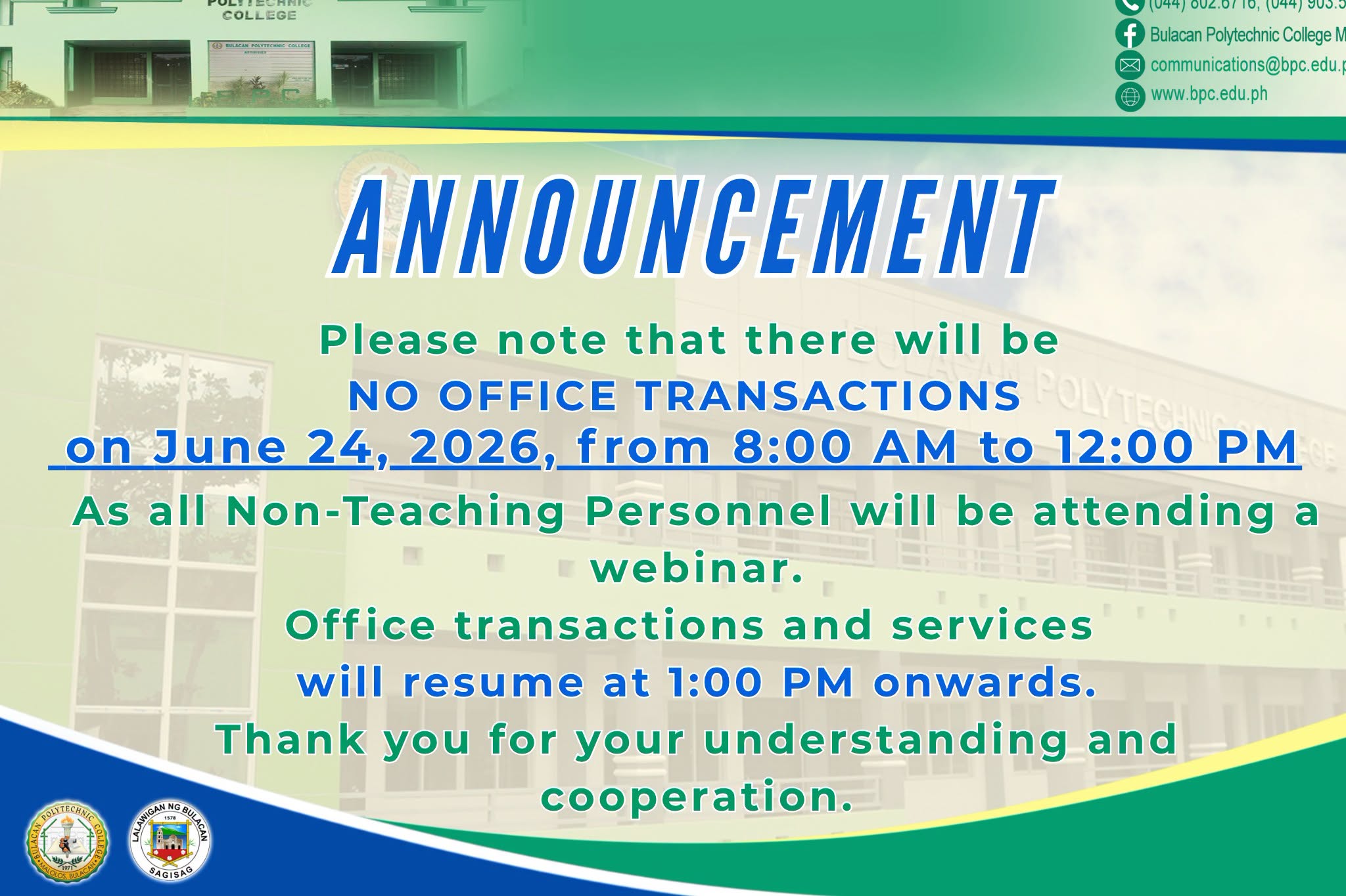 June 24, 2026│No Office Transactions