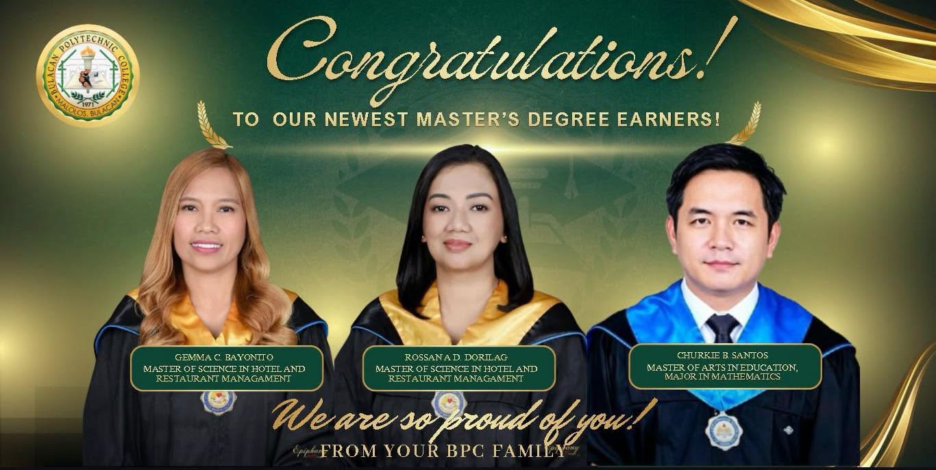 BPCApplauds! NEWEST MASTER’S DEGREE EARNERS!